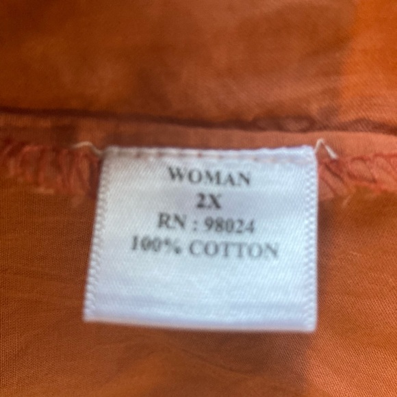 DRESSBARN sz2X cotton peasant top with embroidery - Picture 5 of 6